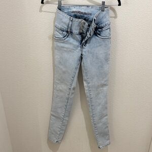 High Rise Light Denim Jeans stretch